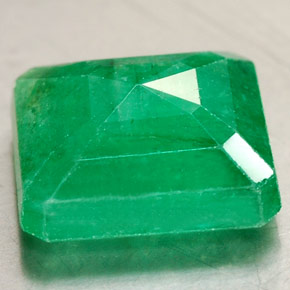 Smeraldo naturale verde da 3,50 ct, taglio smeraldo, SI-I1