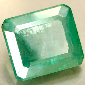 Smeraldo Verde naturale da 7.12 ct, Taglio smeraldo, SI-I1