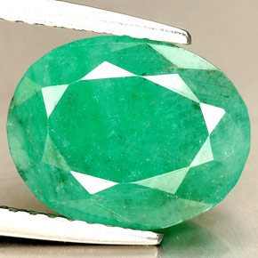 Smeraldo naturale verde da 2,65 ct, taglio ovale, SI-I1