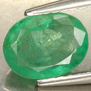 Smeraldo naturale verde da 1,30 ct, taglio ovale, SI-I1