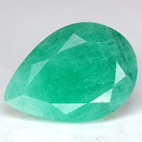 Smeraldo naturale verde da 3,47 ct, taglio a pera, SI