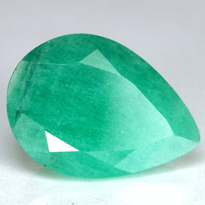 Smeraldo naturale verde da 3,47 ct, taglio a pera, SI