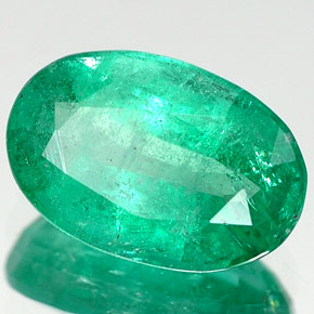 Smeraldo naturale verde da 1,64 ct, taglio ovale, VS