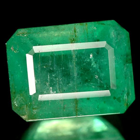 Smeraldo naturale verde da 1,73 ct, taglio smeraldo, I1