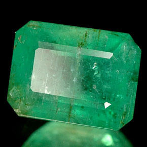 Smeraldo naturale verde da 1,73 ct, taglio smeraldo, I1