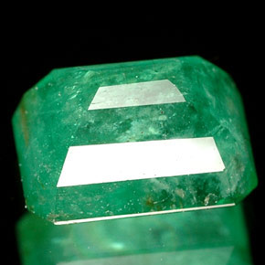 Smeraldo naturale verde da 1,73 ct, taglio smeraldo, I1