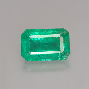 Smeraldo naturale verde da 1,30 ct, taglio smeraldo, I1