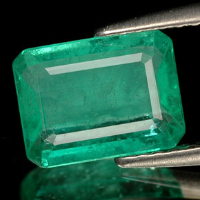 Smeraldo naturale verde da 1,50 ct, taglio smeraldo, SI-I1