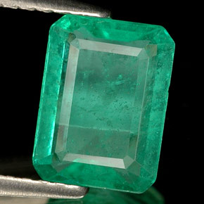 Smeraldo naturale verde da 1,50 ct, taglio smeraldo, SI-I1