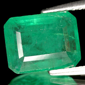 Smeraldo naturale verde da 2,54 ct, taglio smeraldo, I1