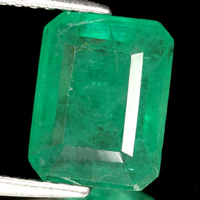 Smeraldo naturale verde da 2,54 ct, taglio smeraldo, I1