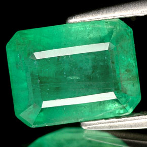 Smeraldo naturale verde da 2,35 ct, taglio smeraldo, I1