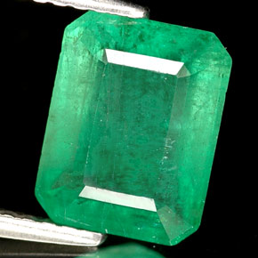 Smeraldo naturale verde da 2,35 ct, taglio smeraldo, I1