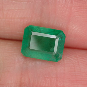 Smeraldo naturale verde da 1,50 ct, taglio smeraldo, SI-I1