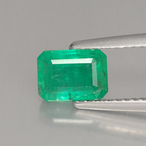 Smeraldo naturale verde da 1,48 ct, taglio smeraldo, I1