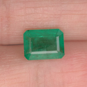 Smeraldo naturale verde da 1,63 ct, taglio smeraldo, I1