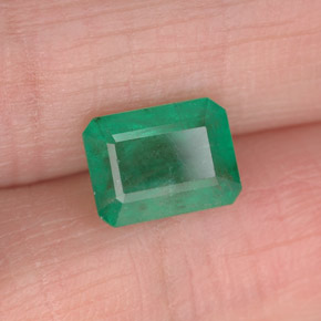 Smeraldo naturale verde da 1,63 ct, taglio smeraldo, I1