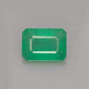 Smeraldo naturale verde da 1,28 ct, taglio smeraldo, I1