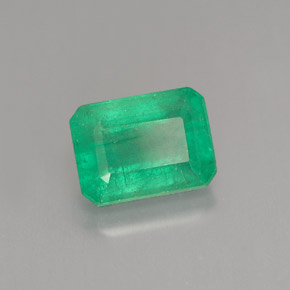 Smeraldo naturale verde da 1,59 ct, taglio smeraldo, I1