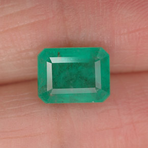 Smeraldo naturale verde da 1,65 ct, taglio smeraldo, I1