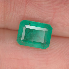 Smeraldo naturale verde da 1,65 ct, taglio smeraldo, I1