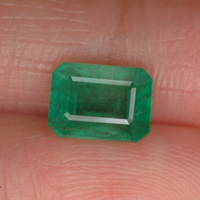 Smeraldo naturale verde da 1,54 ct, taglio smeraldo, I1