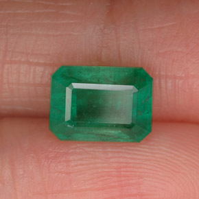Smeraldo naturale verde da 1,54 ct, taglio smeraldo, I1