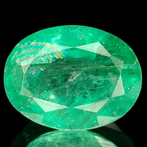 Smeraldo naturale verde da 1,47 ct, taglio ovale, SI-I1