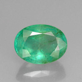 Smeraldo naturale verde da 1,23 ct, taglio ovale, I1