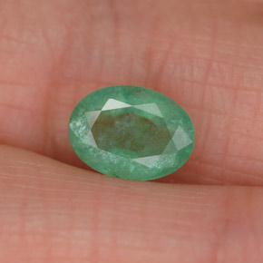Smeraldo naturale verde da 1,17 ct, taglio ovale, SI-I1