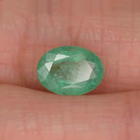Smeraldo naturale verde da 1,17 ct, taglio ovale, SI-I1