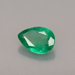 Smeraldo naturale verde da 0,48 ct, taglio a pera, SI-I1
