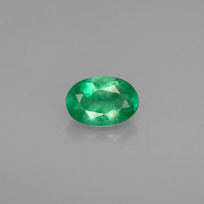 Smeraldo naturale verde da 0,48 ct, taglio ovale, I1