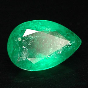 Smeraldo naturale verde da 0,45 ct, taglio a pera, SI-I1