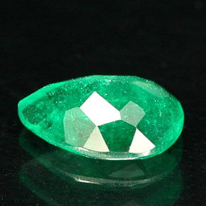 Smeraldo naturale verde da 0,45 ct, taglio a pera, SI-I1