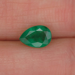 Smeraldo naturale verde da 0,51 ct, taglio a pera, SI-I1