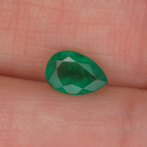 Smeraldo naturale verde da 0,51 ct, taglio a pera, SI-I1