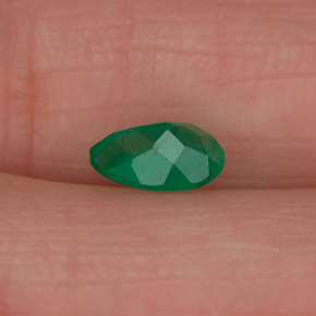 Smeraldo naturale verde da 0,51 ct, taglio a pera, SI-I1
