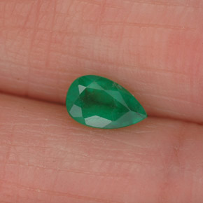 Smeraldo naturale verde da 0,36 ct, taglio a pera, SI-I1