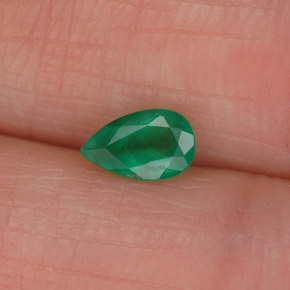 Smeraldo naturale verde da 0,36 ct, taglio a pera, SI-I1