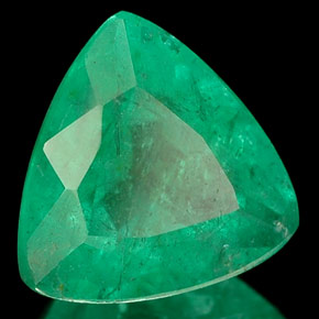 Smeraldo naturale verde da 1,39 ct, trillion, I1