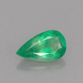 Smeraldo Verde naturale da 1.25 ct, Forma a pera, SI-I1