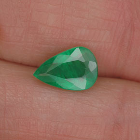 Smeraldo naturale verde da 0,90 ct, taglio a pera, I1