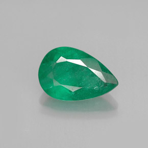 Smeraldo naturale verde da 0,96 ct, taglio a pera, I1