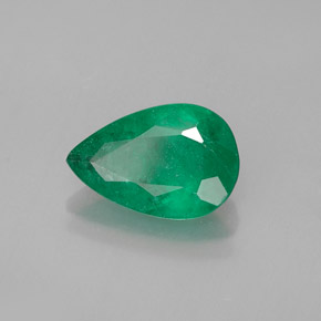 Smeraldo naturale verde da 0,96 ct, taglio a pera, I1