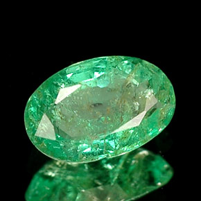 Smeraldo naturale verde da 0,32 ct, taglio ovale, I1