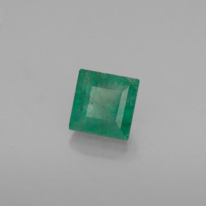 Smeraldo naturale verde da 0,59 ct, quadrato, I1