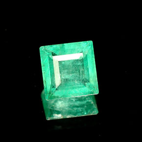 Smeraldo naturale verde da 0,50 ct, quadrato, SI-I1