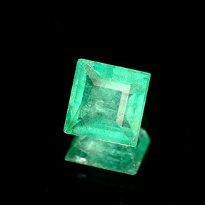 Smeraldo naturale verde da 0,50 ct, quadrato, SI-I1