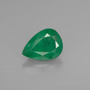 Smeraldo naturale verde da 0,91 ct, taglio a pera, I1